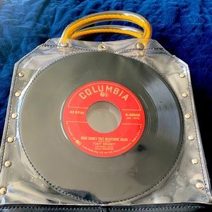 Rare queen bee creations record purse bag w/ real vinyl- Rebecca Pearcy - vegan